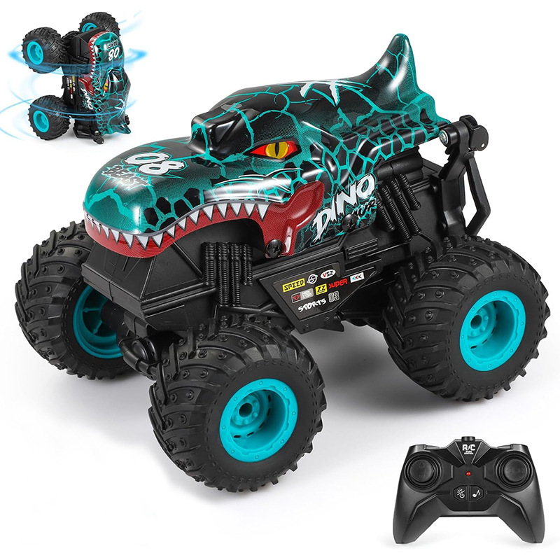 New Music light remote control stunt car 360 degree rotating big foot dinosaur head shark head children toy car New Music light remote control stunt car 360 degree rotating big foot dinosaur head shark head children toy car