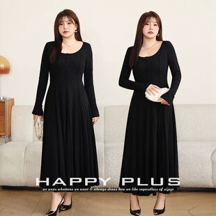 Supermodel Draped Long Dress Runqi 8827 Plus Size French Hottie Floor-Length Slim Long-Sleeved Dress