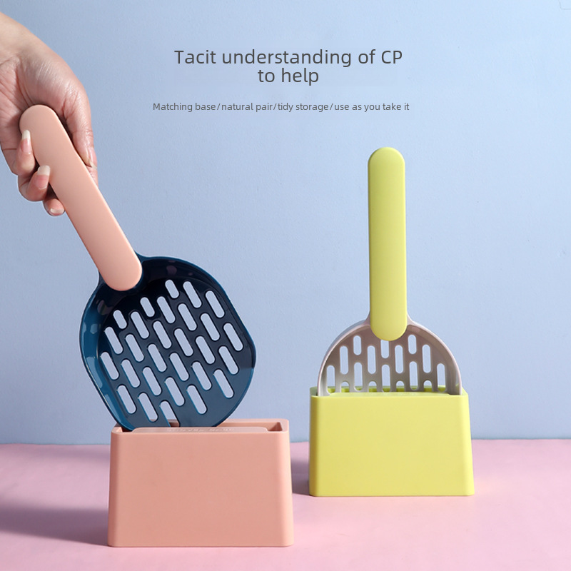 Cat litter shovel pet cleaning cat litter filter tool cat toilet matching shovel tofu cat litter shovel base set