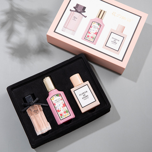 Flower Story Flower Blooming Women's Perfume Set Internet Celebrity Long-lasting Light Fragrance Gift Box Perfume Wholesale from Vietnam