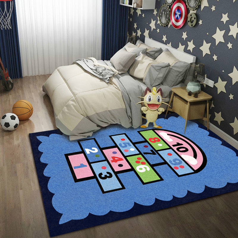 Hopscotch Mat, Washable, Thickened, Non-Slip, Cartoon Hopscotch Rug, Bedside Rug, Game Rug, Educational