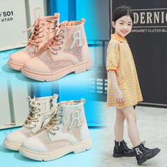 Girls' boots British style spring and autumn big children's Martin boots breathable soft soles fashionable princess leather boots children's low boots