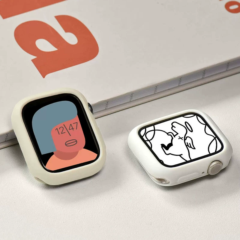 Полуупаковка TPU чехол для часов подходит для Apple iwatchs10 защитный чехол s9 мягкий шелк конфета цвет s8 защитный чехол