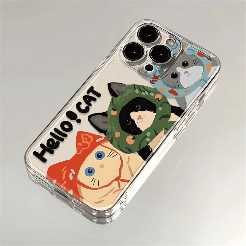 Headscarf Kitty Suitable for Apple 16Promax Phone Case Iphone15 New Model Apple 14/13/12 Transparent Soft Case