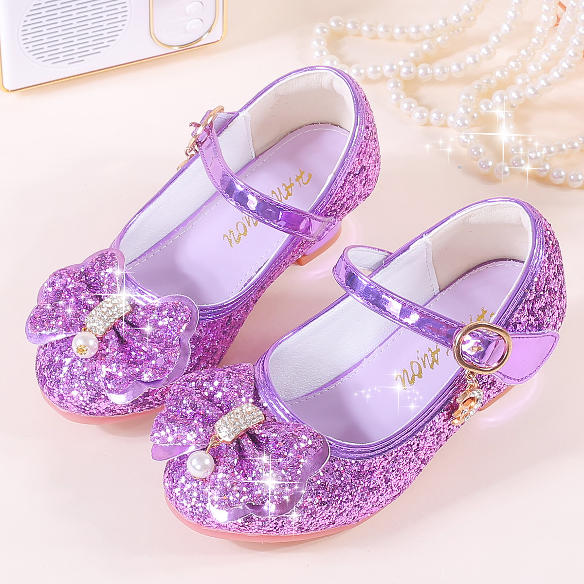 Transfronteriza Amazon venta caliente zapatos de tacones altos de niñas zapatos de princesa para niños zapatos de niños zapatos de espectáculo zapatos de cristal de niñas image 2