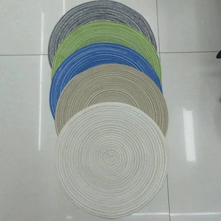 Round Cotton-Yarn Placemat, Nordic Woven Non-Slip Insulation Pad, Sizes 11 cm & 38 cm