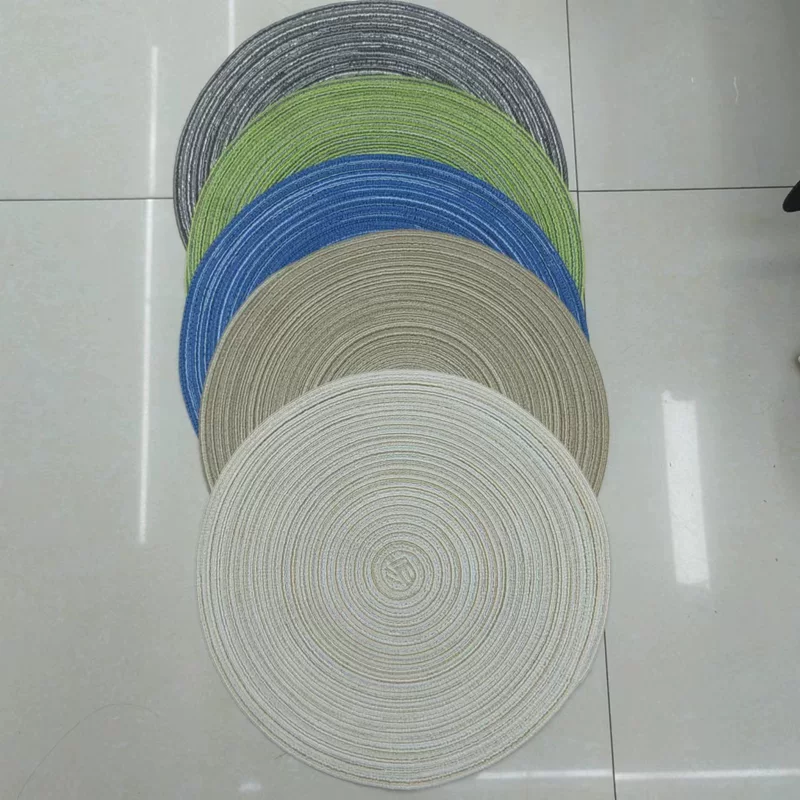 Round Cotton-Yarn Placemat, Nordic Woven Non-Slip Insulation Pad, Sizes 11 cm & 38 cm