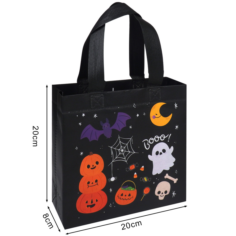 ハロウィンハンドバッグプリントカラフル不織布バッグパーティーギフト包装袋厚手ショッピングバッグカスタム|undefined