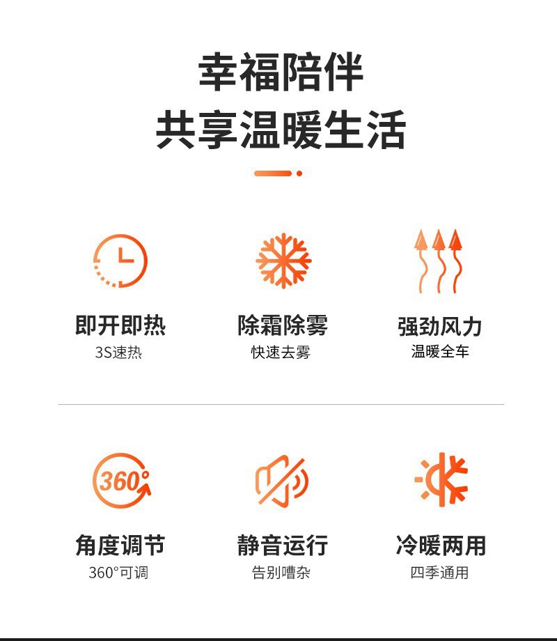 Car heater, circular car heater, car front windshield rapid defrost and defogging heater, cross-border