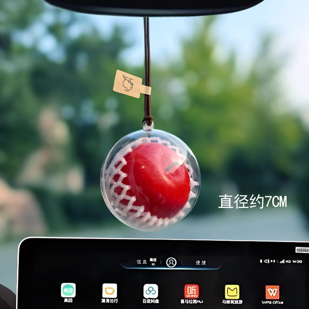 Apple automóvil colgante de viaje seguro llavero de automóvil atmósfera creativa colgante de espejo retrovisor colgante adornamiento en línea