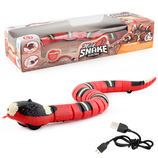 Cross-Border New Product Children's Electric Induction Obstacle Avoidance Silver Ring Snake New and Unique Remote Control Snake Funny Trick Toy Wholesale