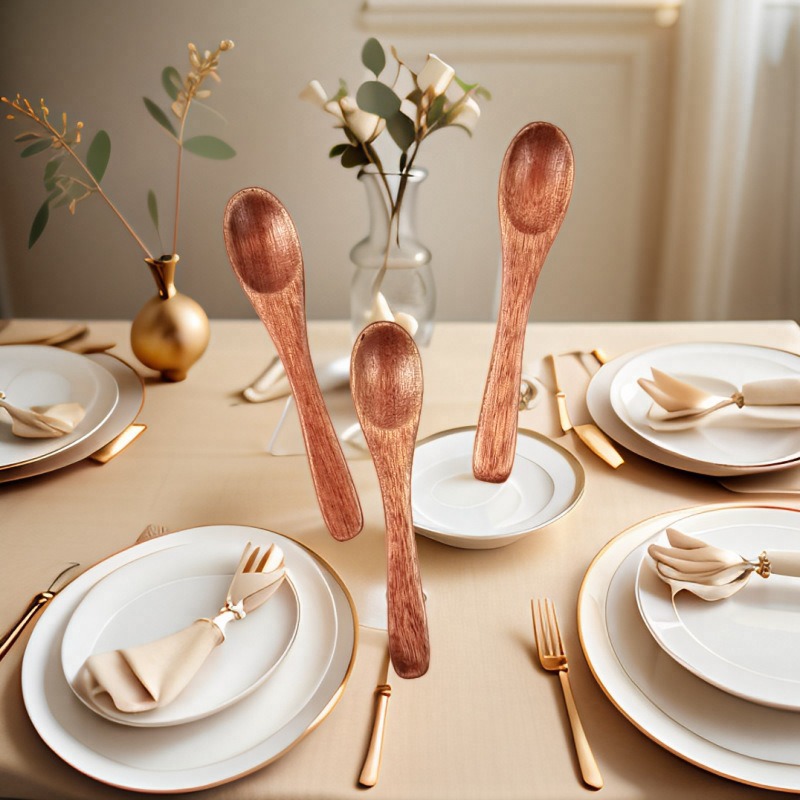 일본식 작은 나무 숟가락 가정용 수프 숟가락 난무 차 숟가락 소금 숟가락 우유 숟가락 조미료 숟가락 더블 컬러 아이스크림 숟가락 도매