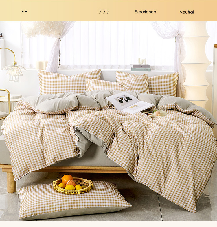 Completo letto a righe minimalista stile nordico cotone copripiumino_voghion.com