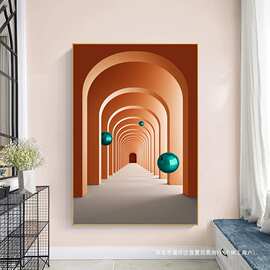空间延伸玄关装饰画客厅沙发背景墙落地画抽象艺术视觉延伸感挂画