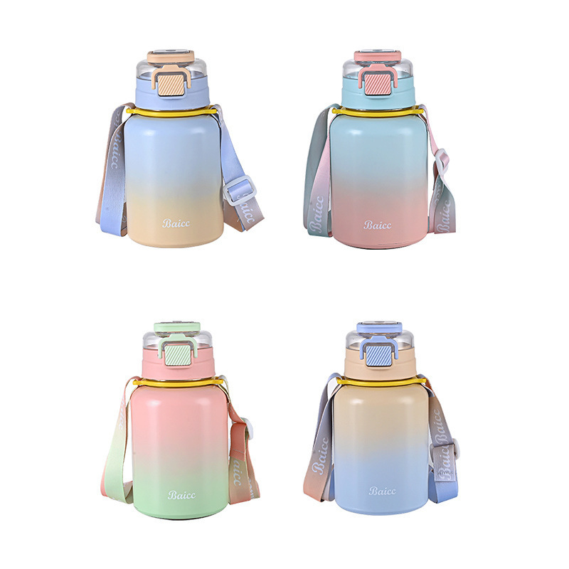 Tazas de acero inoxidable 304 tazas de aislamiento de abdomen de agua de estudiantes de género y género tazas de paja de gran capacidad logotipo