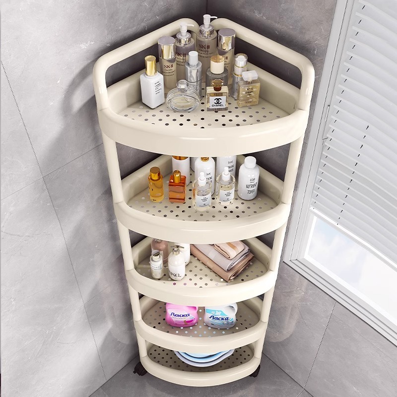 Toilet Floor Tripod Toilet Storage Rack Kitchen Corner Multi-Layer Snack Shelf Living Room Bathroom Storage Rack