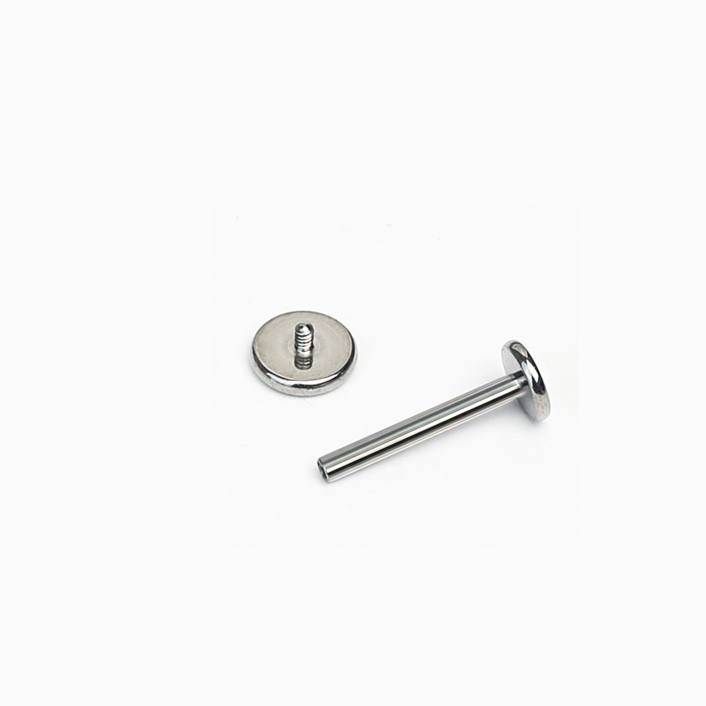 F136 Titanium Flat Lip Stud Labret Internally Threaded 0.9mm Round Disc Head Ear Bone Piercing Jewelry detail image 9