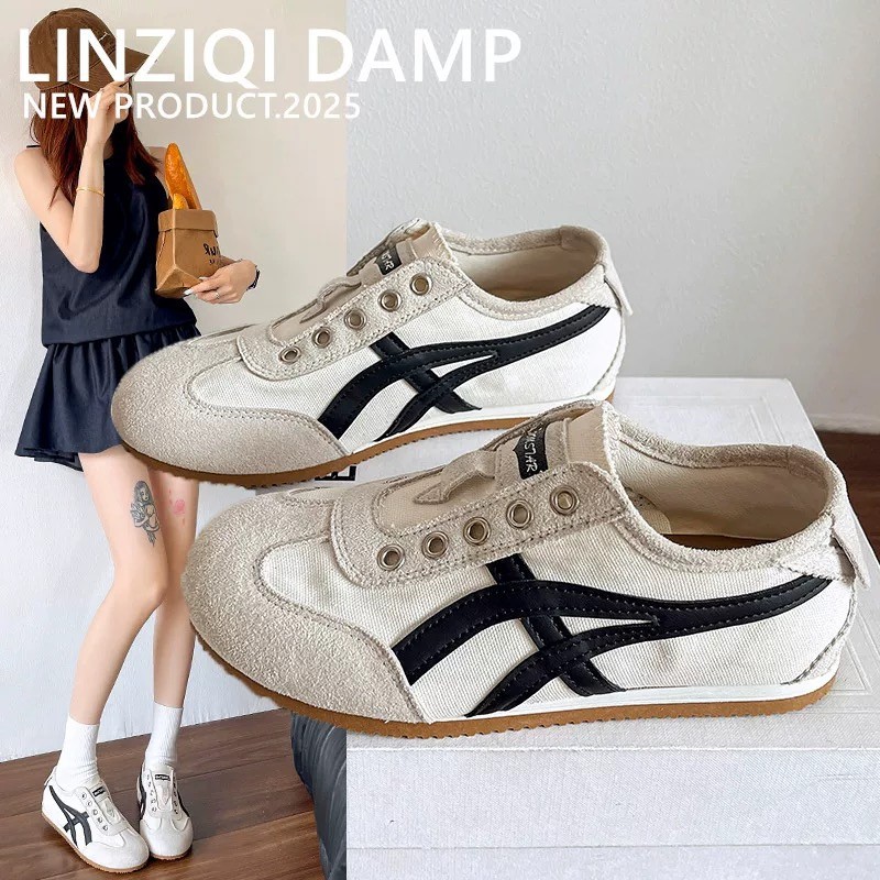 Zapatos de entrenamiento alemán de base suave para mujeres nuevas botas de nieve de verano con suela gruesa de viento universal transpirable zapatos casuales blancos pequeños