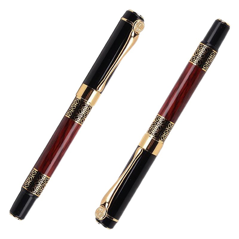 Antique wood grain signature pen imitation mahogany metal jewelry pen gift metal signature pen logo neutral pen