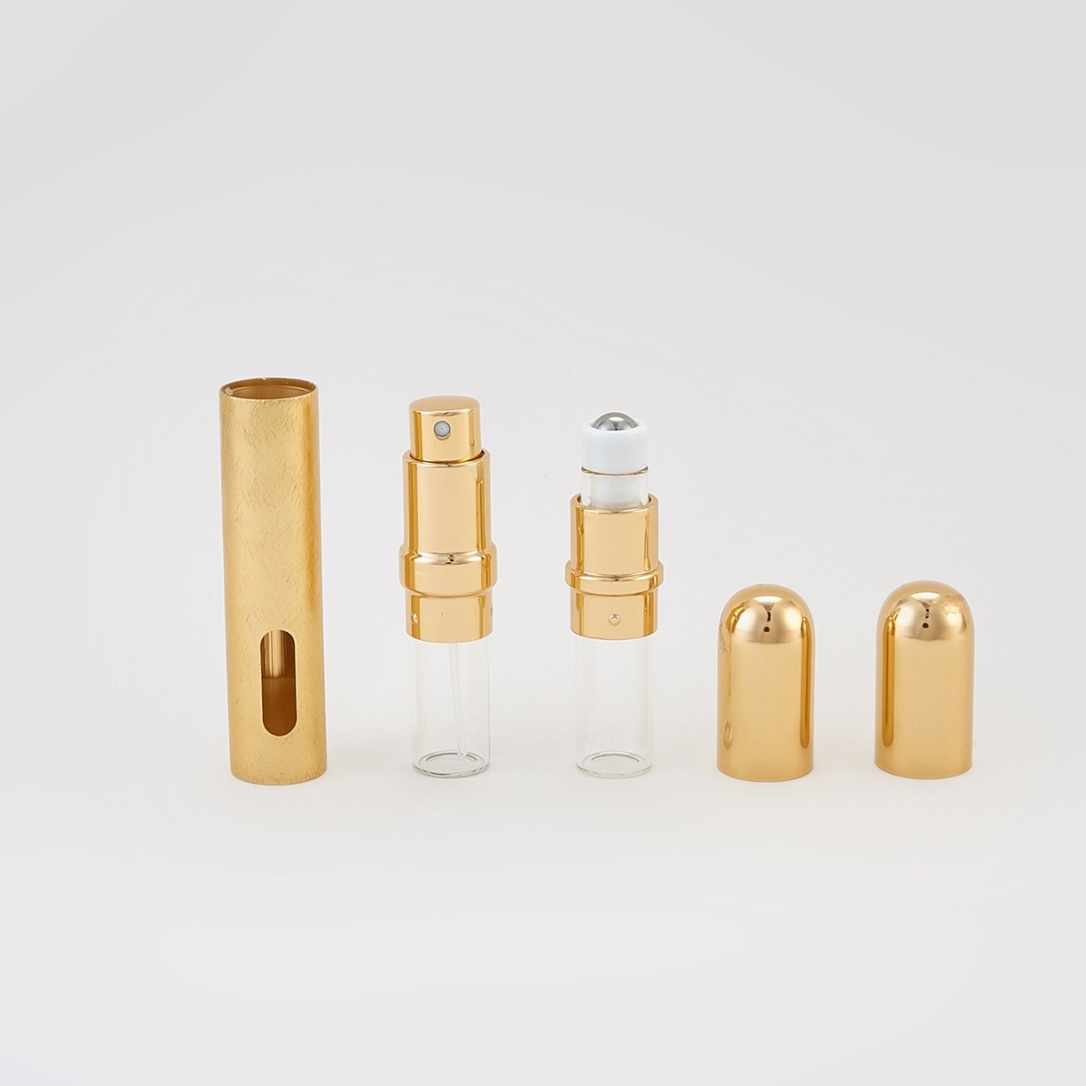 12ml botella de spray de bolas a prueba de fugas de dos extremos perfume aceite esencial bola sub-embotellado botella de vidrio de maquillaje de viaje