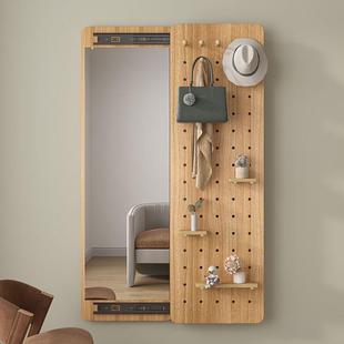 Full-body full-length mirror can be closed into the home invisible hole plate wall hanging wall hidden entrance simple solid wood push-pull