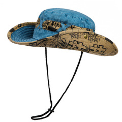 個性撞色字母漁夫帽街頭潮女百搭遮陽帽登山帽戶外露營西部牛仔帽