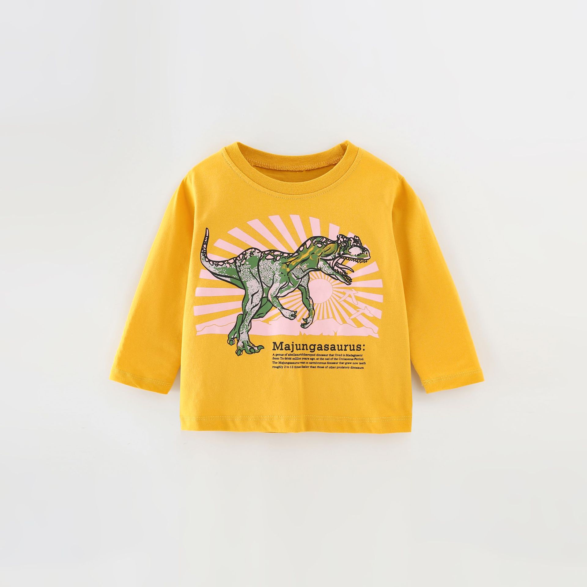 Little Bitty otoño impresión de algodón para niños camisetas de manga larga camisetas de cuello redondo para niños europeos y estadounidenses