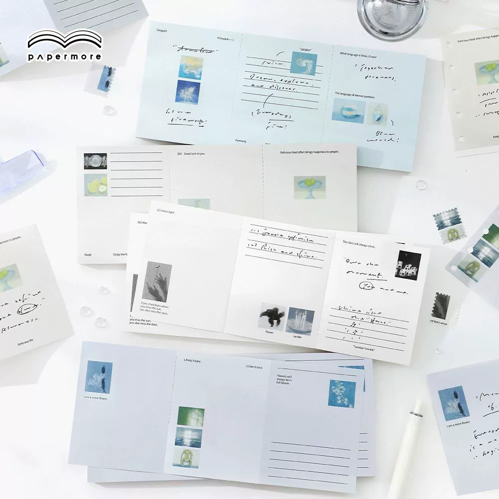 Блокнот PaperMore для письма, трехсекционный, серия "Туман и длинный ветер", простой стиль ins, материал для записной книжки