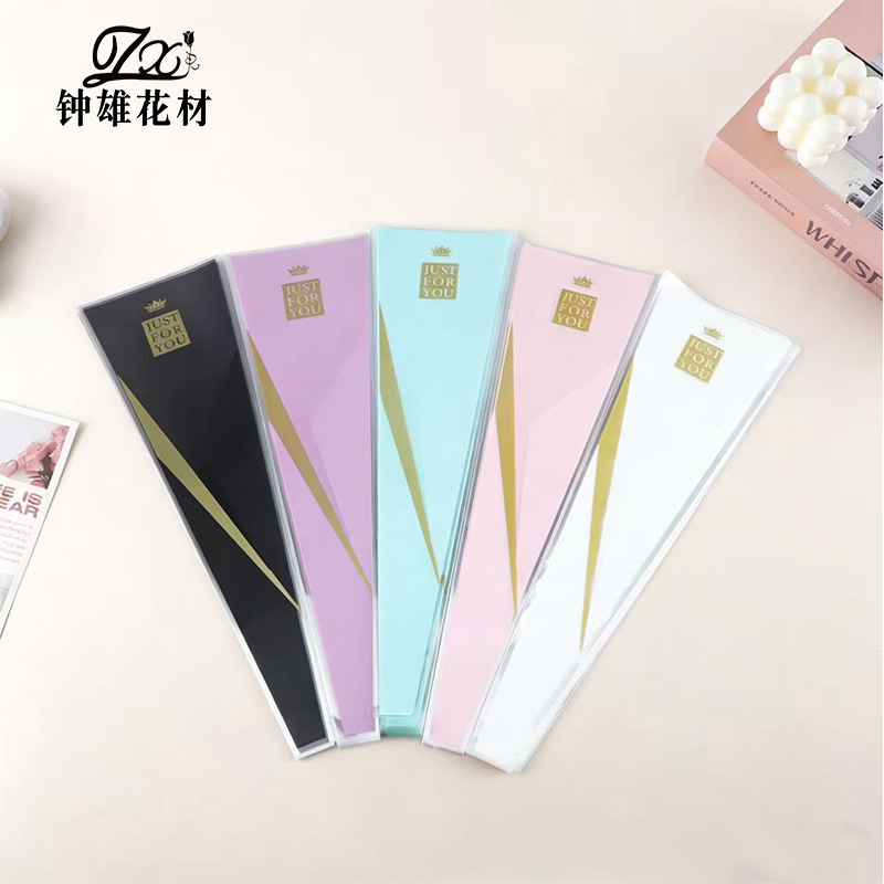 Bolsa triangular para rosa individual, decoración floral para Día del Maestro