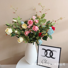 保加利亚玫瑰仿真花家居客厅轻奢高档摆件装饰婚庆礼摄影跨境假花