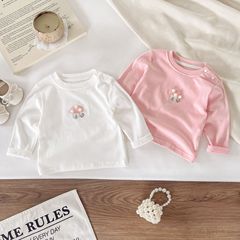 0-5 歳の春と秋の新しい韓国子供服幼児無地シンプルな T シャツ快適で多用途のソフトボトムシャツ