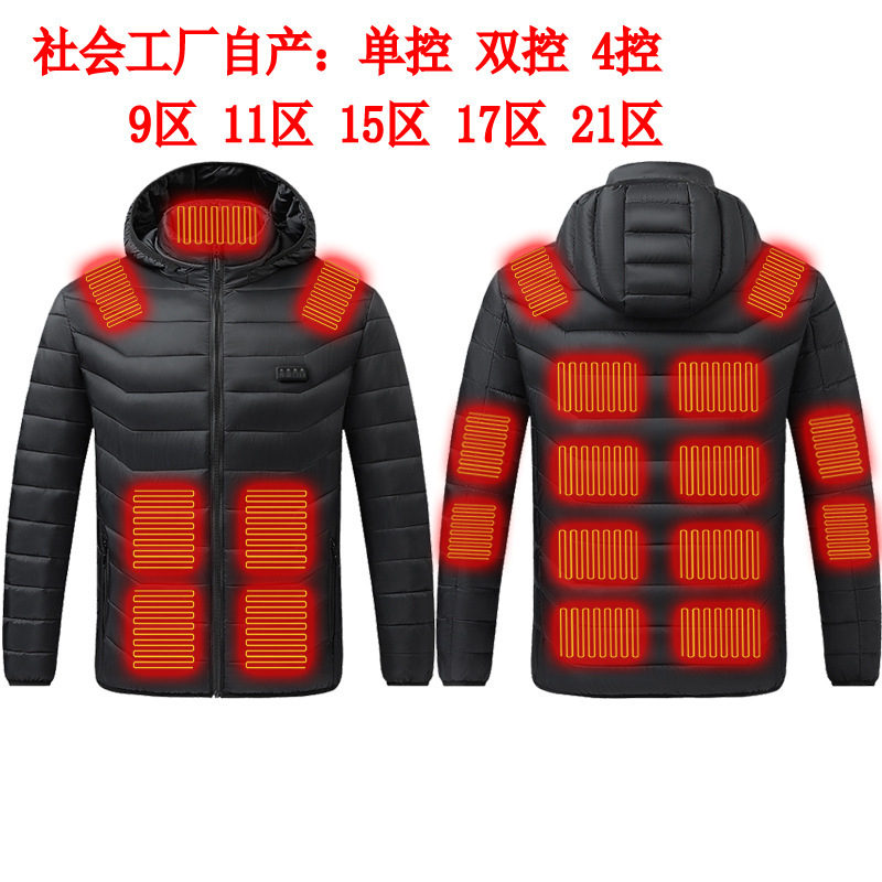 New AliExpress Heating Cotton-padded Clothes Men's Korean-style Slim-fit Charging Cotton-padded Clothes Hooded USB Heating Clothes Warm Electric Heating Jacket New AliExpress Heating Cotton-padded Clothes Men's Korean-style Slim-fit Charging Cotton-padded Clothes Hooded USB Heating Clothes Warm Electric Heating Jacket