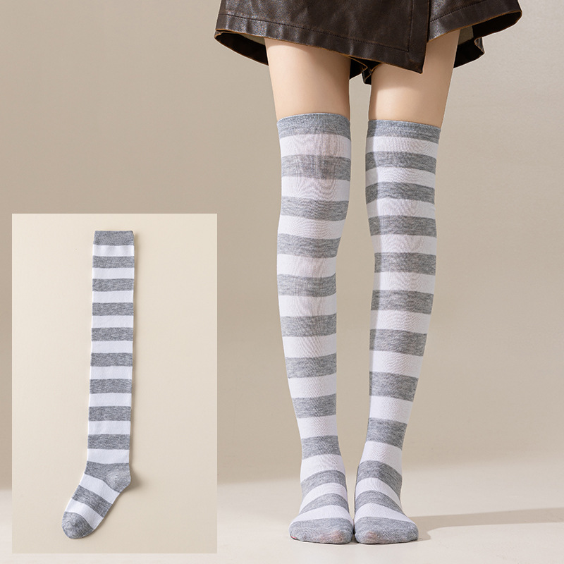 Calcetines Largos Bucaneras a Rayas para Mujer de Poliéster y Spandex, Absorción del Sudor, para Cosplay image 33