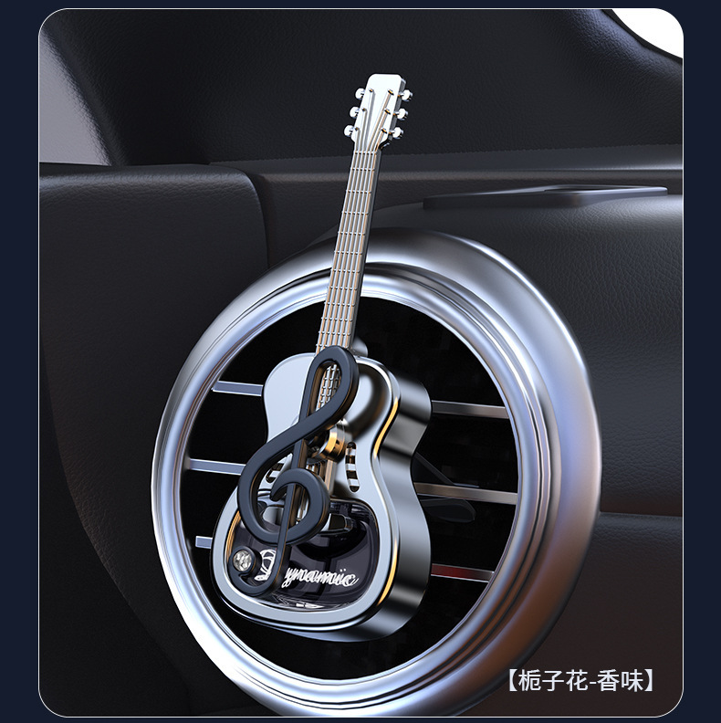 Car Air Freshener for Air Vent, Dynamic Musical Note Guitar Design, In-Car Vent Ornament, Customizable Fragrance