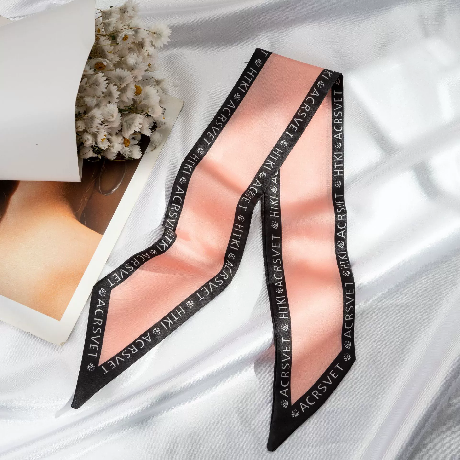 Silk Scarf Hairband (Suhang) long streamer 89×3.8 cm, lightweight gift box option