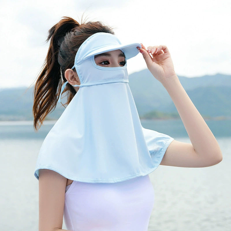 Sports silk long cloak, medical mask, sun protection, with neck protection, UF-protection
