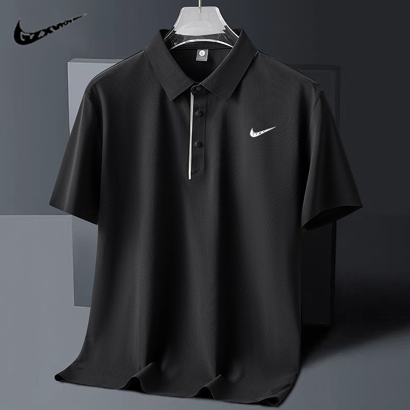Summer Thin Polo Shirt for Men, Breathable, Quick-Drying, High-End Ice Silk Short-Sleeved Men's Elastic Casual Loose Top Summer Thin Polo Shirt for Men, Breathable, Quick-Drying, High-End Ice Silk Short-Sleeved Men's Elastic Casual Loose Top