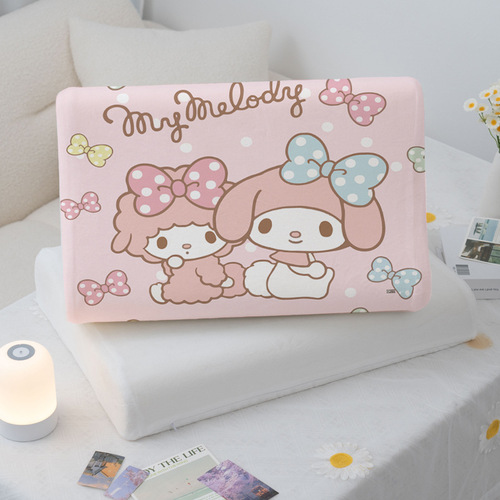 Kurorumi Melody Latex Pillow Case for Children Milk Fleece 30x50CM Single Pillow Case for Student Dormitory