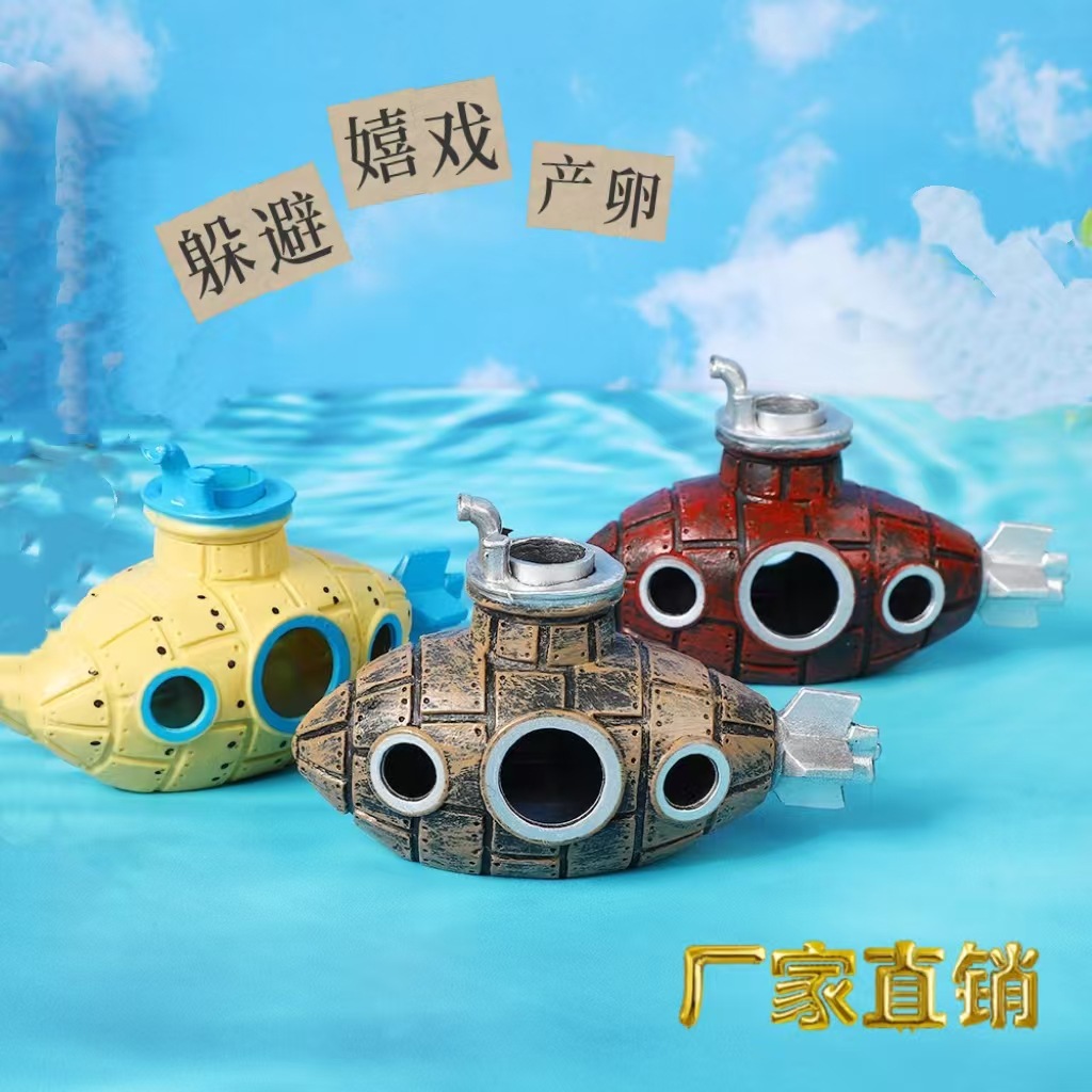 Escenografía de pecera estilo explosivo submarino acuario decoración de PVC para evitar agujeros decoración nueva fábrica de tanques de cría de peces y camarones