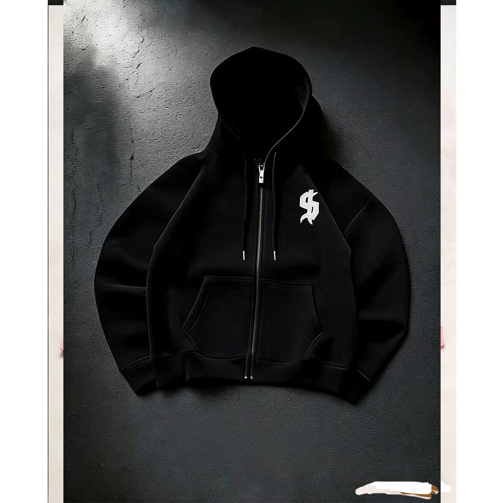 Vêtements pour hommes : Nouveau cardigan zippé imprimé tendance et polyvalent, style rétro, sweat-shirt et pantalon de survêtement streetwear uniques_voghion.com