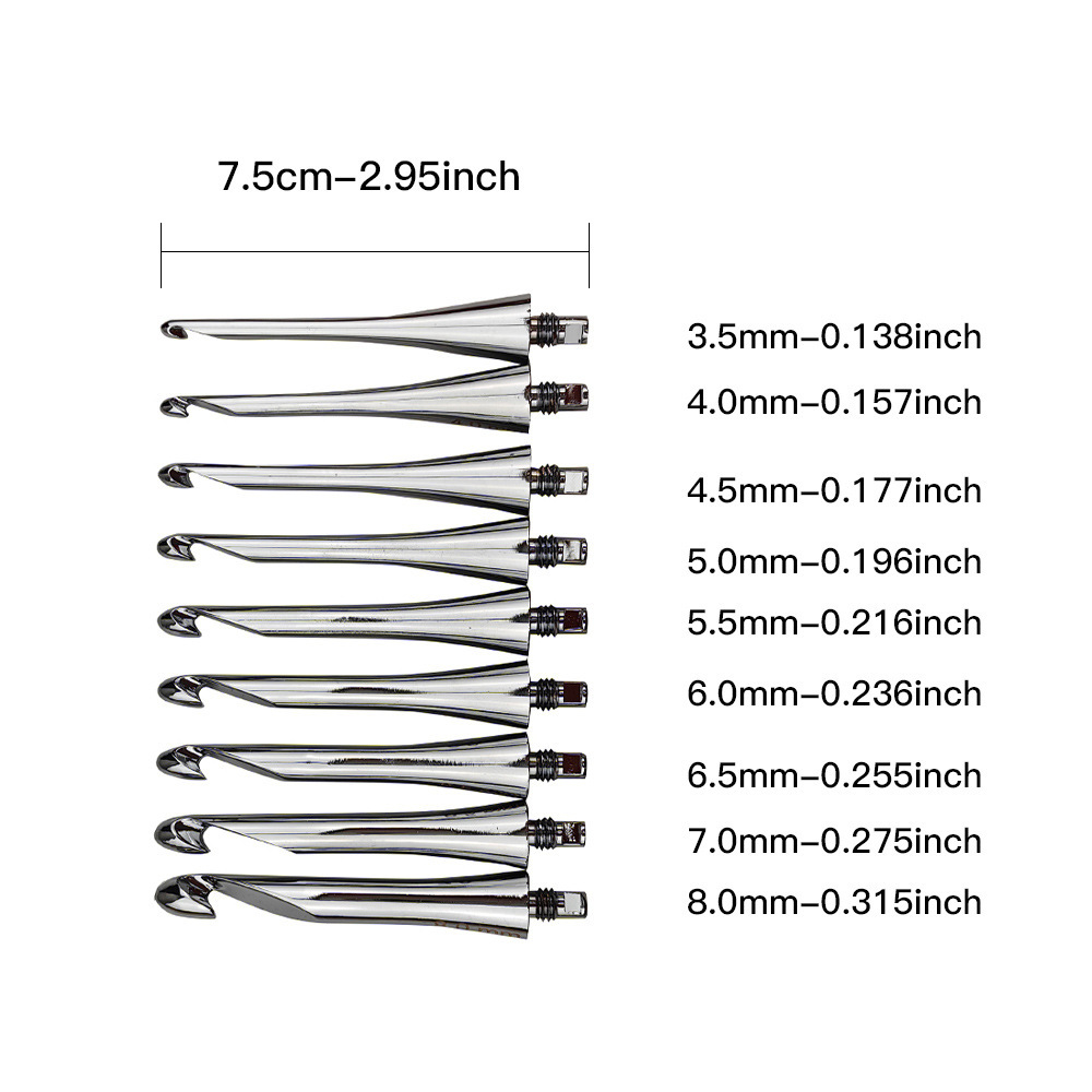 Herramienta de tejido transfronterizo Madera sintada negra ganchillo extraíble ergonómico crochet cambiable 9 juego