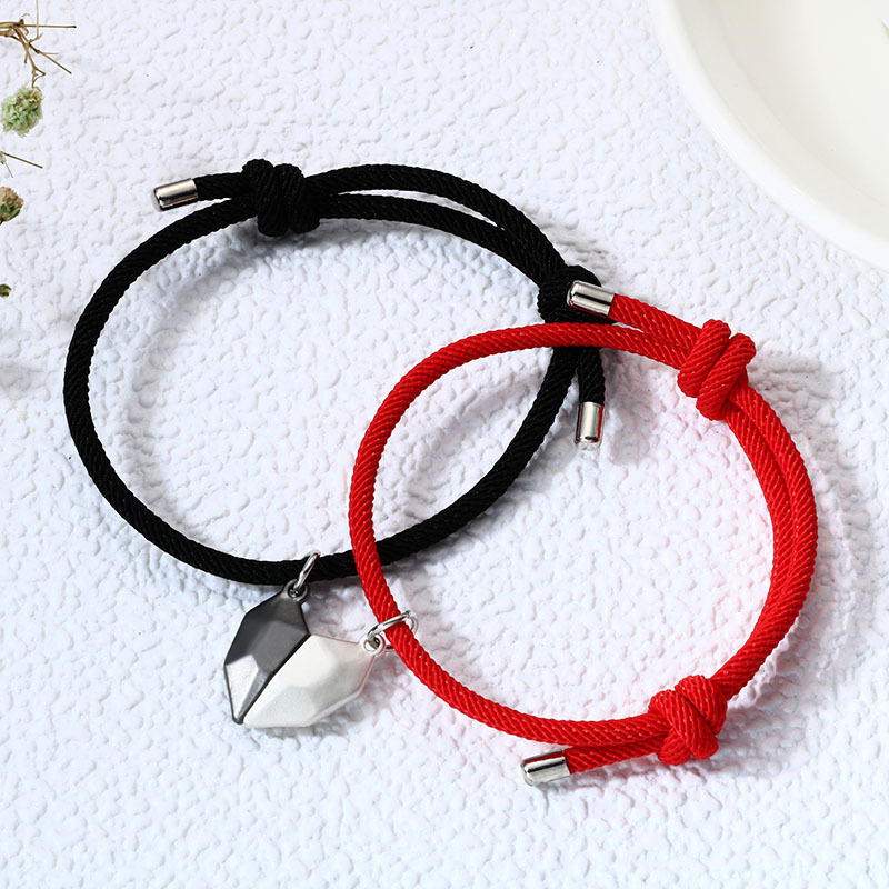 Streetwear Heart Shape Alloy Rope Valentine's Day Unisex Drawstring Bracelets display picture 3