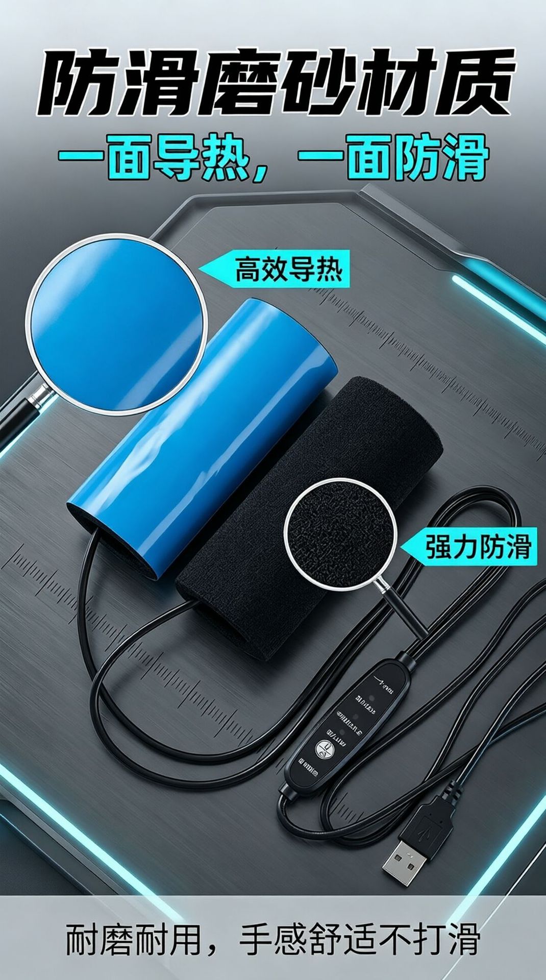 In-stock, direct supply: USB-powered heated handlebar grips for electric scooters, featuring three temperature settings, waterproof, and non-slip