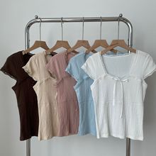 BM风蝴蝶结蕾丝短袖