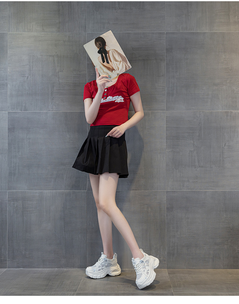 Giày sneaker dad đế dày nữ lưới thoáng khí tăng chiều cao đính đá — M2833 màu be, M2833 màu bạc chi tiết 19