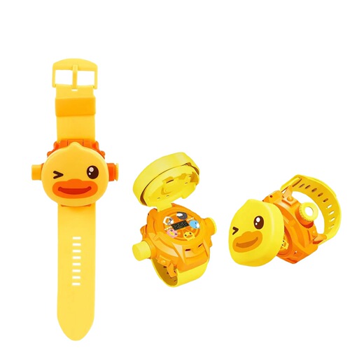 B.Duck little yellow duck projection watch 3-year-old luminous children's toy watch girl 6-year-old cartoon baby kindergarten
