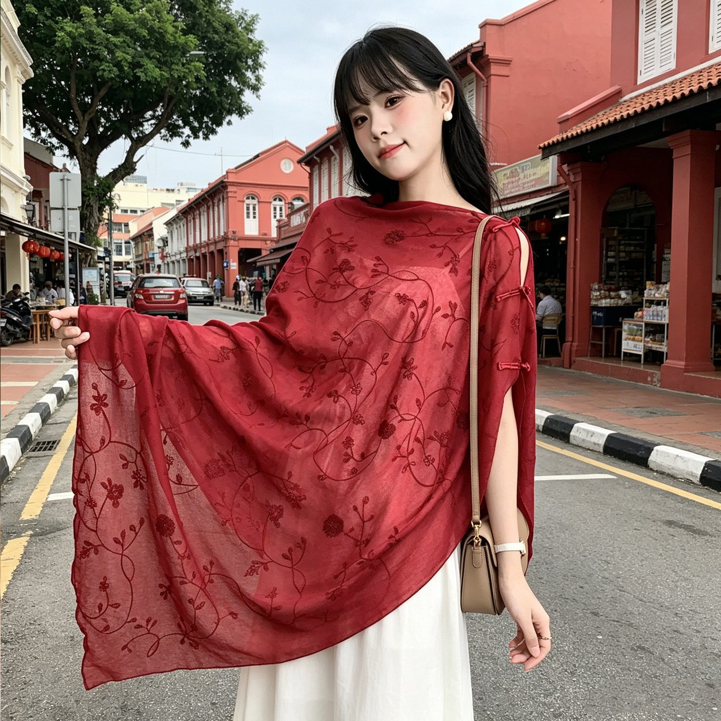 Wine red embroidery (180*90)