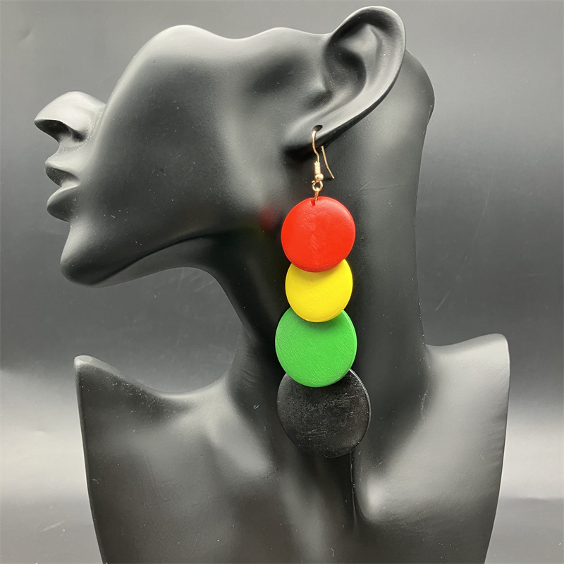 귀걸이 라운드 에스닉 스타일 레트로 롱 귀걸이 아프리카 오리지널 스타일 크로스 보더 귀걸이 아마존 유럽과 미국 귀걸이
