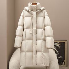 少量服饰2025冬季新品过膝长款90鸭绒羽绒服260克泡芙保暖外套女