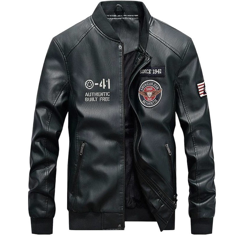 Молодежная мужская кожаная куртка с воротником-стойкой, весна и осень, новая куртка из искусственной кожи, модная повседневная кожаная куртка, велосипедная одежда